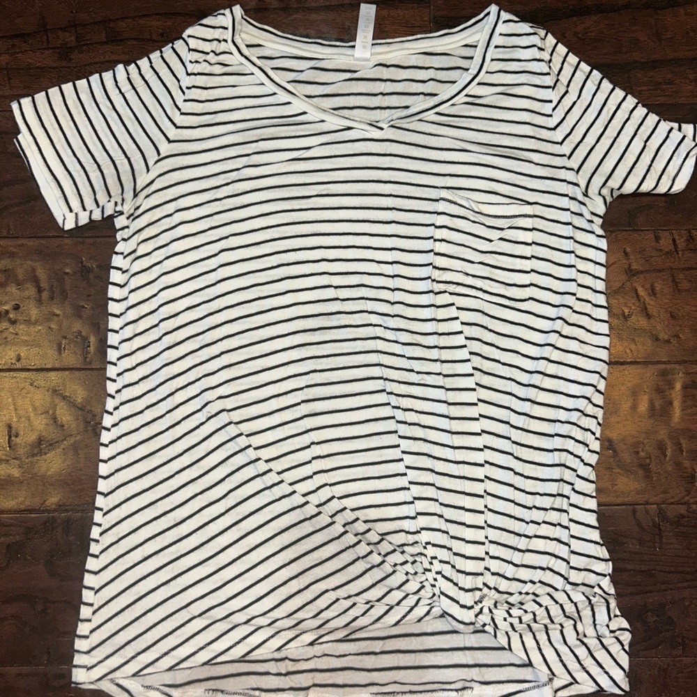Classic Black and White Striped Women's Tee